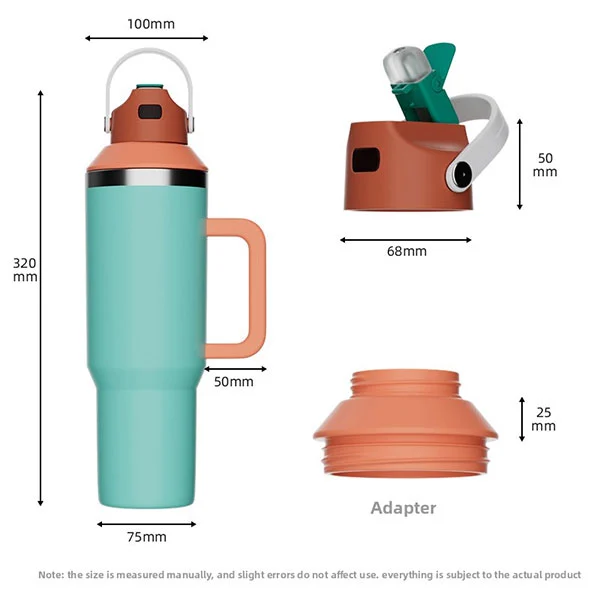 40oz Stainless Steel Ice Tumbler Cup With Taste Adapter