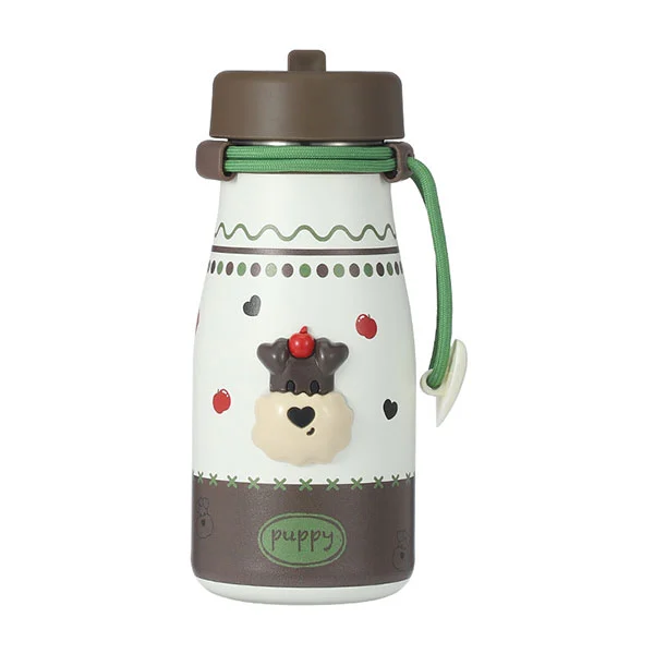 Sticla de lapte din otel inoxidabil cu paie